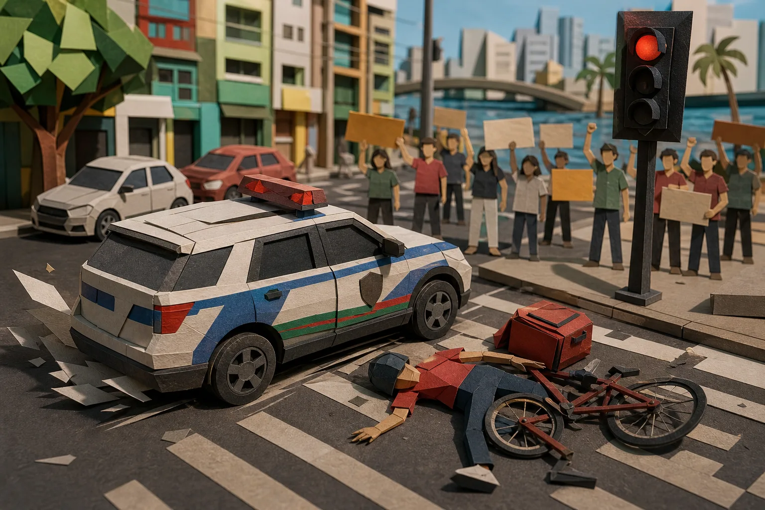 Viatura policial fura sinal fechado e mata entregador por aplicativo no Recife