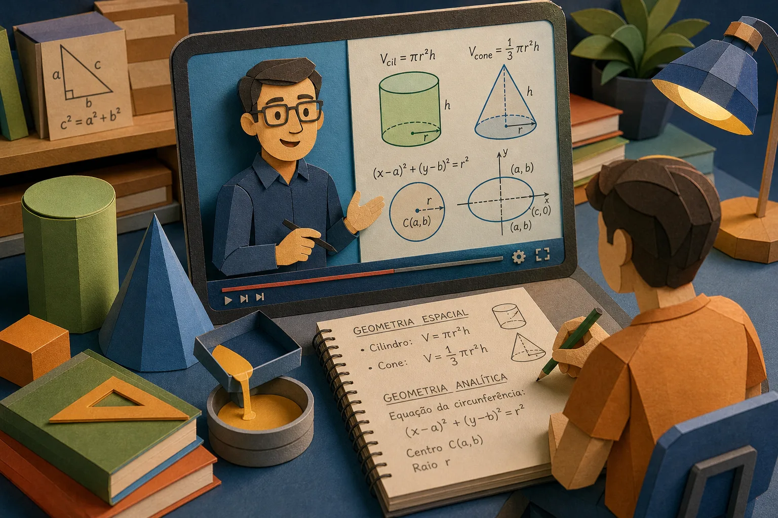 Videoaula gratuita reforça temas de geometria espacial e analítica para o Enem