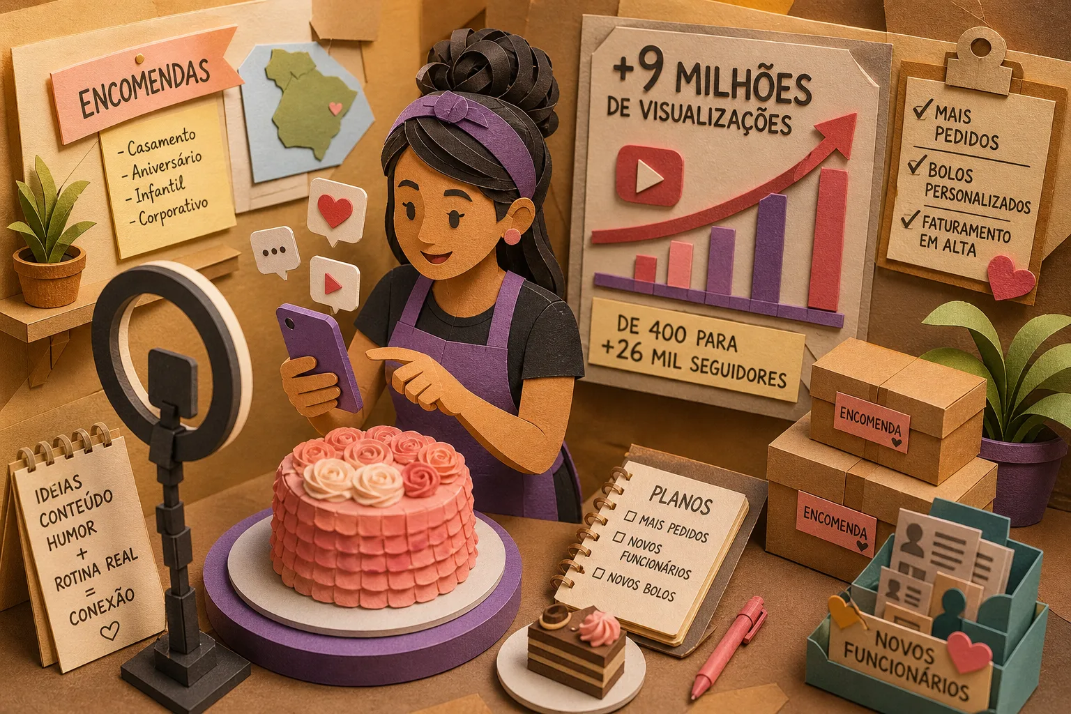 Vídeos sobre encomendas e preços impulsionam negócio de confeiteira no Pará