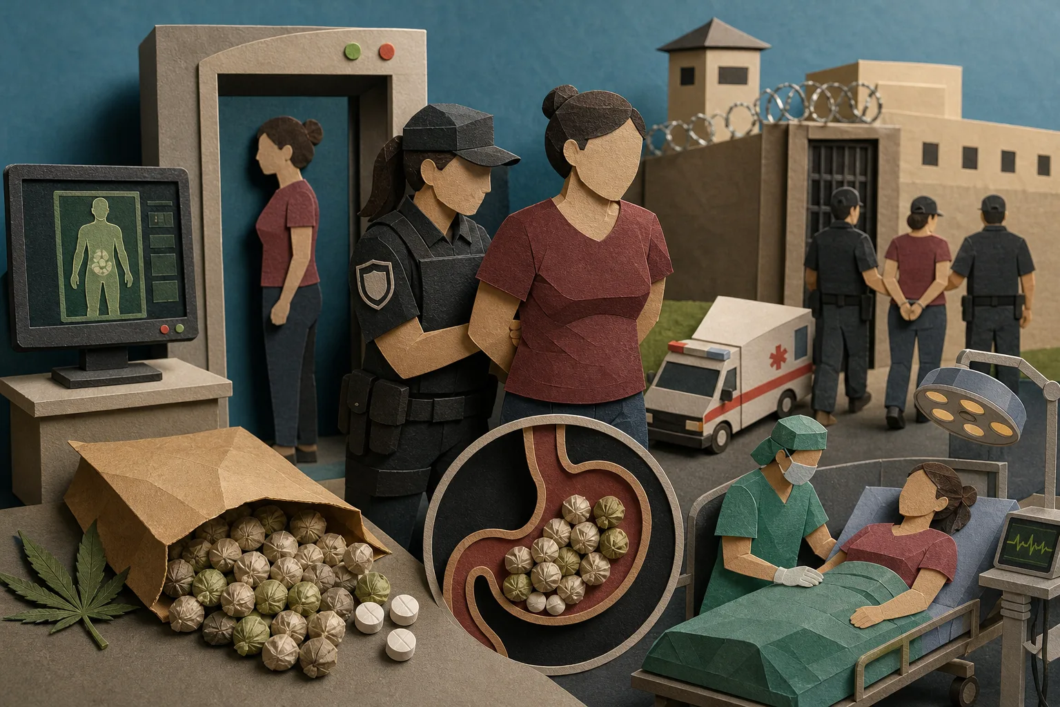 Visitante engole centenas de porções de entorpecentes e acaba detida na Paraíba
