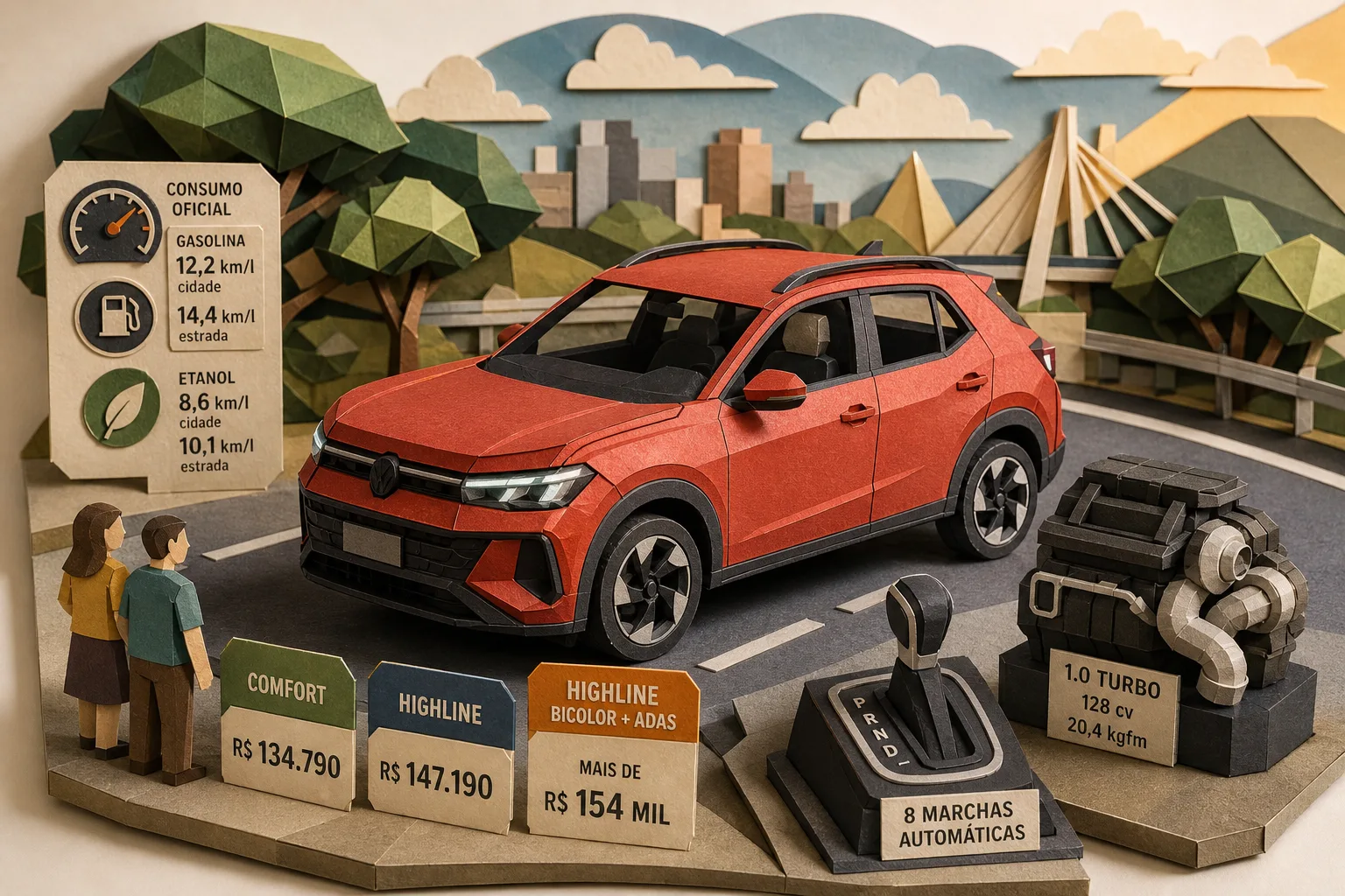 Volkswagen atualiza SUV Tera com novo motor turbo e transmissão de oito marchas