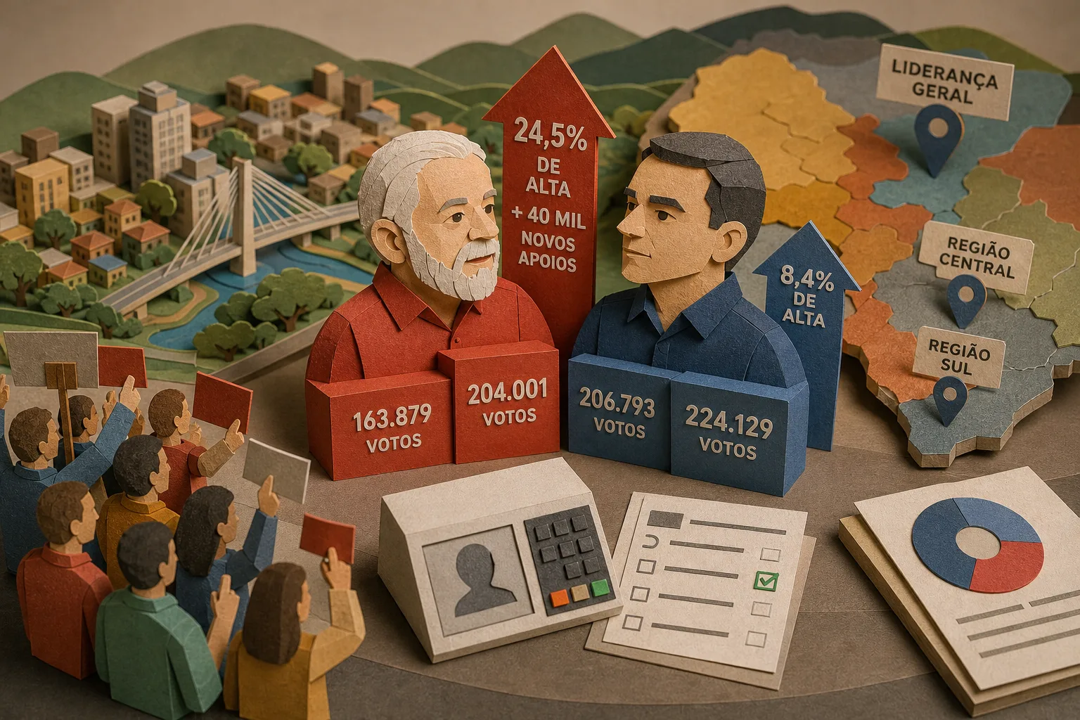 Votação de Lula avança 24,5% em Uberlândia e Flávio mantém vantagem geral