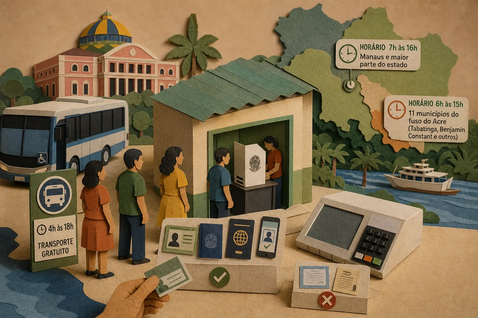 Votação do segundo turno ocorre neste domingo com horários distintos no Amazonas